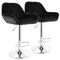 Elama 2 Piece Adjustable Velvet Bar Stools in Black with Chrome Base ELM-221E-BLK - alternate 1