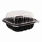 Karat Polypropylene Plastic Hinged Container, 6 x 6 x 3, Black/Clear, Plastic, 300PK FP-PHC66PP-1C - alternate 7