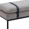 Homeroots 48in Gray and Black Fabric Upholstered Bench 668847 - alternate 7