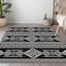 Homeroots 9' X 12' Black And Ivory Southwestern Washable Indoor Outdoor Area Rug 593652 - alternate 7