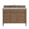 James Martin Vanities Brittany 48" Single Vanity, Pecan w/ 3 CM Victorian Silver Silestone Top 655-V48-PCN-3VSL - alternate 1