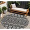 Homeroots 8' Charcoal Brown And Ivory Round Moroccan Washable Indoor Outdoor Area Rug 594312 - alternate 1