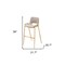 Homeroots Set of Two 30" Beige And Gold Faux Leather And Steel Low Back Bar Height Bar Chairs 555673 - alternate 7