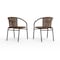 Flash Furniture Lila  Medium Brown Rattan Indoor-Outdoor Restaurant Stack Chair, PK2 2-TLH-037-DK-BN-GG - alternate 14