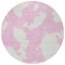 Homeroots 8' Pink And Ivory Round Abstract Washable Indoor Outdoor Area Rug 614559 - alternate 5