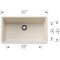 Blanco Precis SILGRANIT 30in Single Bowl Undermount Kitchen Sink - Soft White 443083 - alternate 3