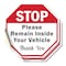 Signmission Stop Please Remain Inside Your Vehi, 10 inch X 10 inch, Vinyl Decal, 2PK OC-D-2PACK-10-197 - alternate 1