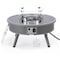 Leisuremod Walbrooke Outdoor Patio Aluminum Round Slats Design Fire Pit Side Table with Lid & Fire Glass, Grey WGRS-29-GL - alternate 8
