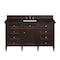 James Martin Vanities Brittany 60" Single Vanity, Burnished Mahogany, w/ 3 CM Phantome Eclos Top 650-V60S-BNM-3PHT - alternate 1