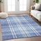 Homeroots 9' X 12' Denim Blue And Ivory Plaid Washable Indoor Outdoor Area Rug 596331 - alternate 6