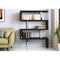 Homeroots 67" Espresso And Silver Metal and Wood Three Tier Etagere Bookcase 555015 - alternate 5