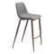 Homeroots Set of Two 30" Slate Gray and Brown Faux Leather and Steel Bar Height Bar Chairs 555681 - alternate 7