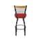 Holland Bar Stool Co Eleanor 30in Swivel Bar Stool with Pewter Finish, Medium Back and Canter Red Seat 880 - alternate 5