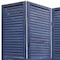 Homeroots 67" Dark Blue Solid Wood Folding Three Panel Screen Room Divider 376803 - alternate 6