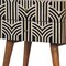 Homeroots 23" Black Ivory And Natural Solid Wood Geometric Bone Inlay Two Drawer Nightstand 722563 - alternate 5