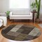 Homeroots 8' Chocolate Ivory And Gold Round Striped Washable Indoor Outdoor Area Rug 613159 - alternate 6