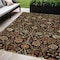 Homeroots 8' X 10' Black Brown And Red Floral Washable Indoor Outdoor Area Rug 603404 - alternate 1
