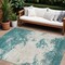 Homeroots 8' X 10' Teal Blue Ivory And Gray Abstract Washable Indoor Outdoor Area Rug 599523 - alternate 1