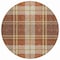 Homeroots 8' Chocolate Copper And Gold Round Plaid Washable Indoor Outdoor Area Rug 596323 - alternate 8
