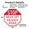 Signmission Stop Back Up! Private Road, 18 Inch X 18 Inch, Plastic Sign OC-P-18-232 - alternate 7