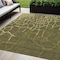 Homeroots 5' X 8' Olive Green And Dark Green Abstract Washable Indoor Outdoor Area Rug 601153 - alternate 1