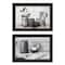 Homeroots Set Of Two Soap or Floral 2 Black Framed Print Bathroom Wall Art, 2PK 405981 - alternate 1