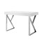 Homeroots 48" White and Silver Wood and Stainless Steel Writing Desk With Two Drawers 543745 - alternate 8