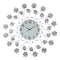 Homeroots 27" Silver White And Black Metal and Glass Silent Analog Floral Round Wall Clock 626547 - alternate 3