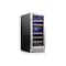 Homeroots 34in X 15in Silver Stainless Steel Dual Compartment Wine Refrigerator 720631 - alternate 4