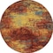 Homeroots 4' Flame Yellow And Orange Round Abstract Indoor Outdoor Area Rug 573902 - alternate 1