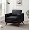 Leisuremod Chester Modern Leather Accent Armchair with Birch Wood Base, Black CS33BL-L - alternate 7