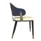 Leisuremod Aria Modern Dining Chair in Leather and Iron Legs with Curved Back in Blue, 2PK AC45BU2 - alternate 7