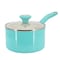 Martha Stewart Everyday Rexford 2.6 Quart Ceramic Nonstick Aluminum Saucepan with Lid in Teal 141014.02 - alternate 1