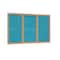 Ghent 3 Door Enclosed Fabric Bulletin Board, Oak Wood Frame, 4'H x 8'W, Teal PW34896F-97 - alternate 1