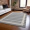 Homeroots 5' X 8' Black And Beige Striped Washable Indoor Outdoor Area Rug 610457 - alternate 6