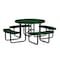Leisure Craft Round Picnic Table, Black/Green, In Ground Mount, 46 in T46ROIG-BLACK GREEN - alternate 1