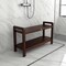 Homeroots 21" X 35" Dark Brown Solid Wood Rectangular Shower Bench With Shelf 383312 - alternate 5