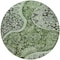 Homeroots 8' Olive Green Charcoal And Gray Round Floral Medallion Washable Indoor Outdoor Area Rug 603187 - alternate 7