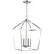 Jonathan Y Pagoda 16" 4-Light Classic Traditional Metal Cage Lantern LED Pendant, Chrome JYL7437C - alternate 13