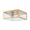 Jonathan Y Grayson 12 in. 2-Light Bohemian Farmhouse Iron/Glass LED Flush Mount, Brass Gold/Clear JYL9501C - alternate 9