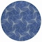 Homeroots 8' Navy Blue And Ivory Round Geometric Washable Indoor Outdoor Area Rug 614091 - alternate 1