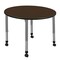 Regency Round Kee Height Adjustable Mobile Classroom Activity Table, 48 in W, 48 in L, Neo Walnut TB48RNDNWAPCGY - alternate 1