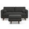 Homeroots 72" Gray Fabric Sofa With Ottoman With Brown Legs 641060 - alternate 1