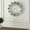 Homeroots 19" Silver And Clear Mirrored Glass And Heavy Duty Plastic Silent Analog Sunburst Wall Clock 626353 - alternate 1