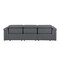 Homeroots 100" Dark Gray Top Grain Leather Reclining Metal USB Sofa 720430 - alternate 9