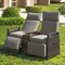 Homeroots 24" Brown Metal Outdoor Accent Chair with Storage with Brown Cushion 625687 - alternate 1