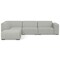 Homeroots 116" Gray Fabric Sofa With Ottoman With Brown Legs 641066 - alternate 1