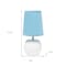 Homeroots 11" White Ceramic Round Table Lamp With Blue Drum Shade 643459 - alternate 1