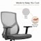 Leisuremod Glen Ergonomic Mesh Desk Chair, Adjustable Armrests and Tilt GO60GR - alternate 6