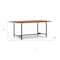 Homeroots 72" Natural and Black Solid Wood and Iron Dining Table 640691 - alternate 3
